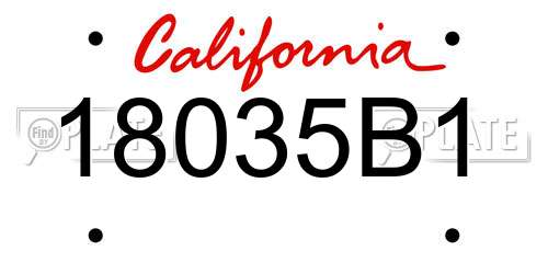18035B1 California License Plate