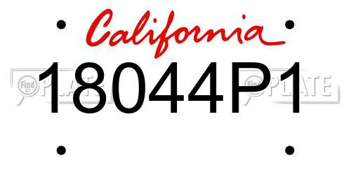 18044P1 California License Plate