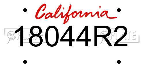 18044R2 California License Plate