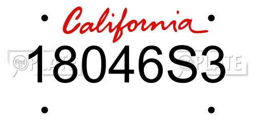 18046S3 California License Plate