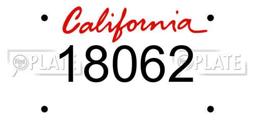 18062 California License Plate
