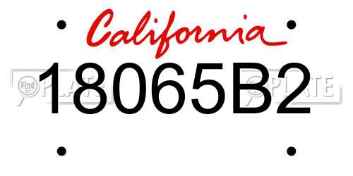 18065B2 California License Plate