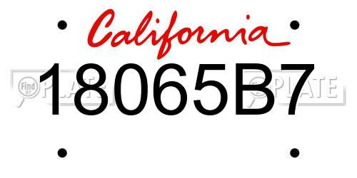 18065B7 California License Plate