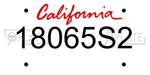 18065S2 California License Plate