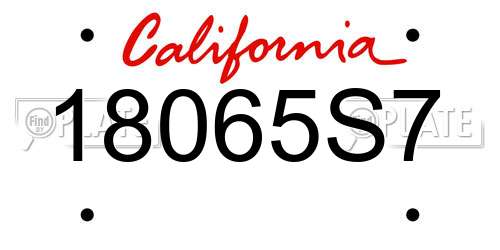 18065S7 California License Plate