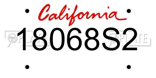 18068S2 California License Plate