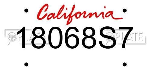 18068S7 California License Plate
