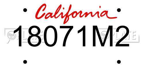 18071M2 California License Plate