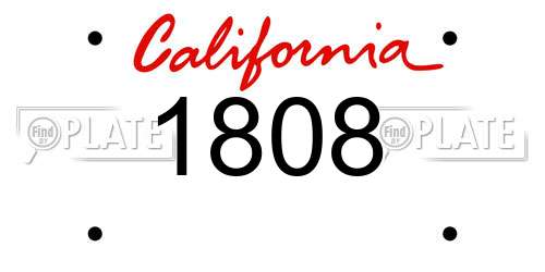 1808 California License Plate