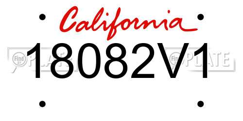18082V1 California License Plate