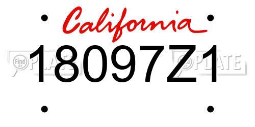 18097Z1 California License Plate