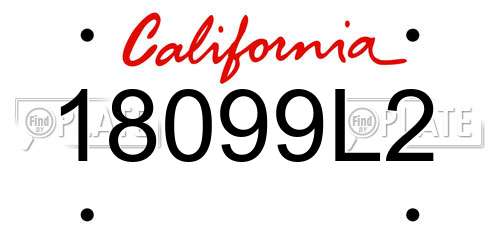 18099L2 California License Plate
