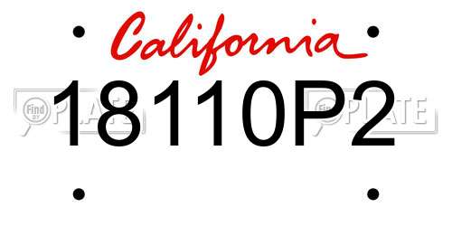 18110P2 California License Plate
