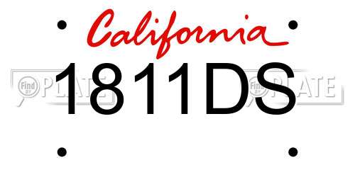 1811DS California License Plate
