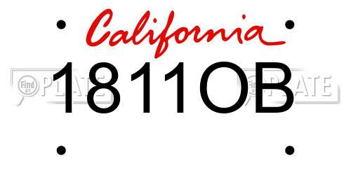 1811OB California License Plate