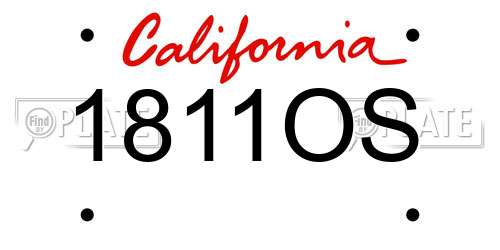 1811OS California License Plate
