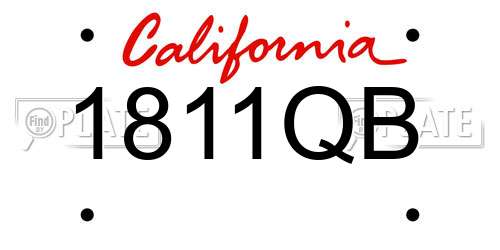 1811QB California License Plate