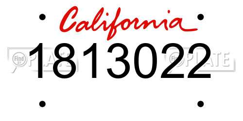 1813022 California License Plate