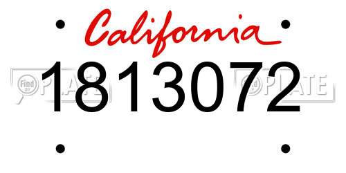 1813072 California License Plate
