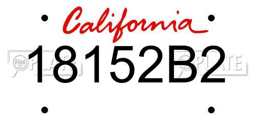 18152B2 California License Plate