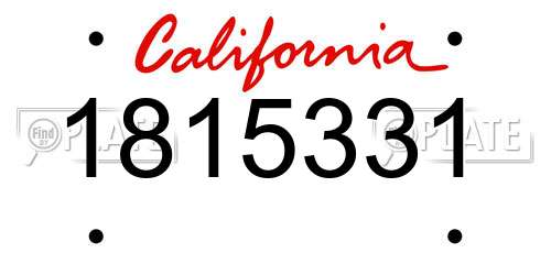 1815331 California License Plate