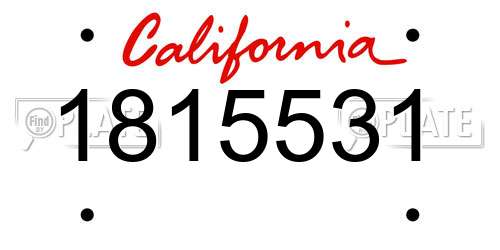 1815531 California License Plate