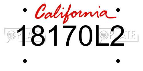 18170L2 California License Plate
