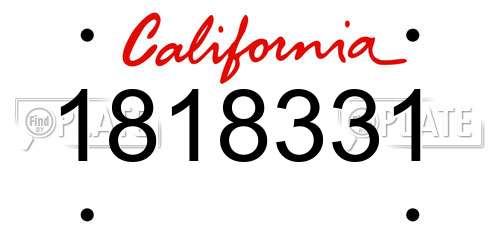 1818331 California License Plate