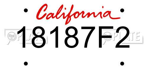 18187F2 California License Plate