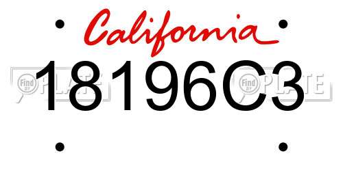 18196C3 California License Plate