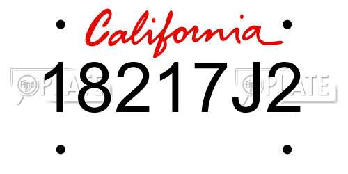 18217J2 California License Plate