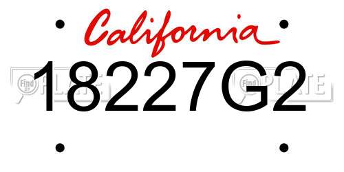 18227G2 California License Plate