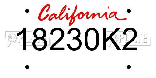 18230K2 California License Plate
