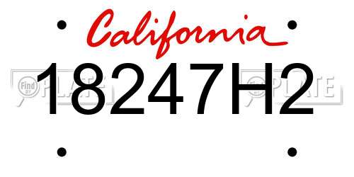 18247H2 California License Plate