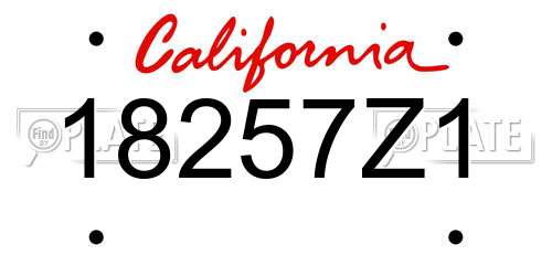 18257Z1 California License Plate