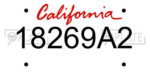 18269A2 California License Plate