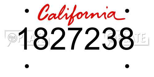 1827238 California License Plate