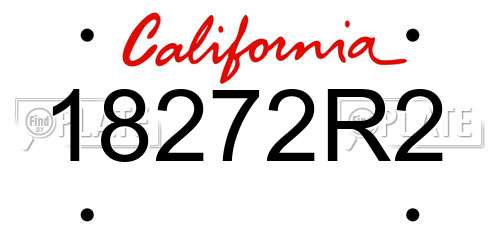 18272R2 California License Plate