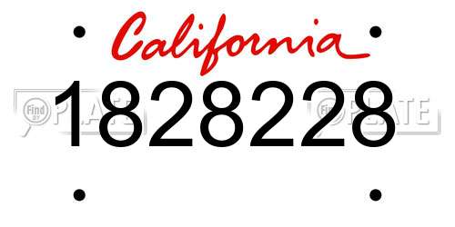 1828228 California License Plate