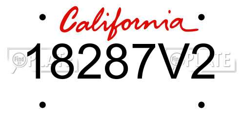 18287V2 California License Plate