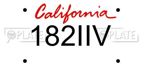 182IIV California License Plate