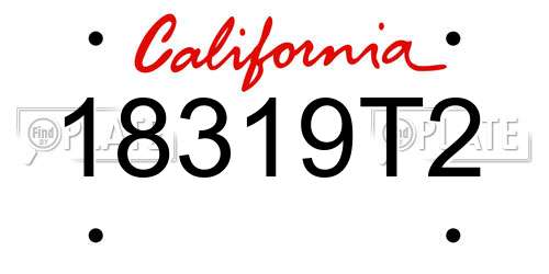 18319T2 California License Plate
