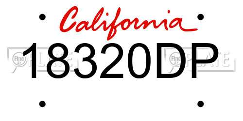 18320DP California License Plate