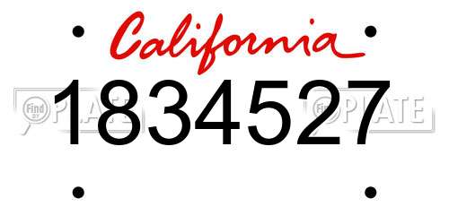 1834527 California License Plate