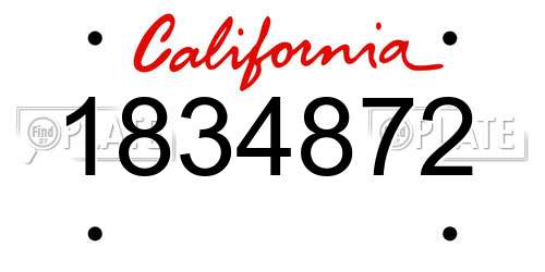 1834872 California License Plate