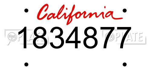1834877 California License Plate