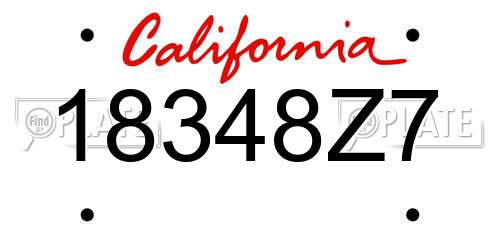 18348Z7 California License Plate