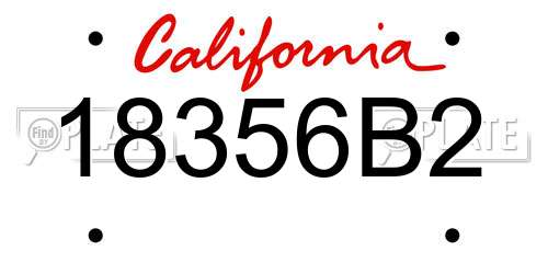 18356B2 California License Plate