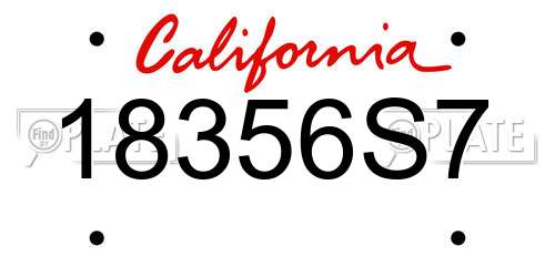 18356S7 California License Plate
