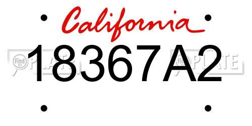 18367A2 California License Plate